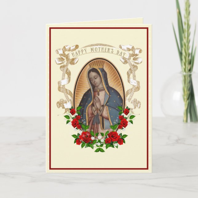 Religieux Guadalupe Vierge Marie Carte de Fête des (Devant)