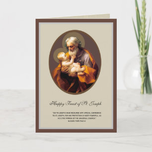 Religieux Saint-Joseph fête la carte de prière cat