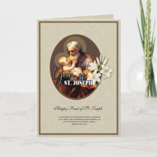 Religieux Saint-Joseph fête la carte de prière cat