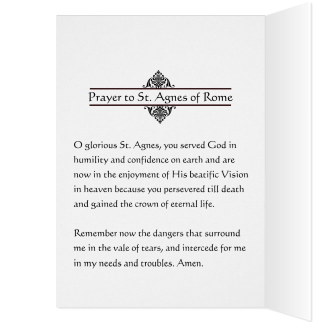 Religieux St. Agnes avec agneau Aquarelle catholiq (Intérieur (Gauche))