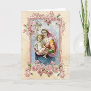 Religieux Vierge Marie Jésus catholique Carte Coll