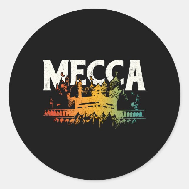 Religion Allah Islamic Muslim Islams Abrahamic Mec Classic Round Sticker (Front)