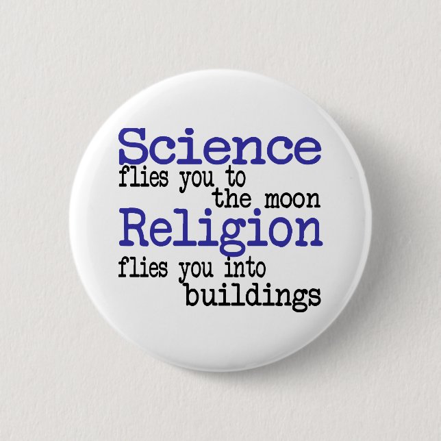 Religion and Science 2 Inch Round Button (Front)