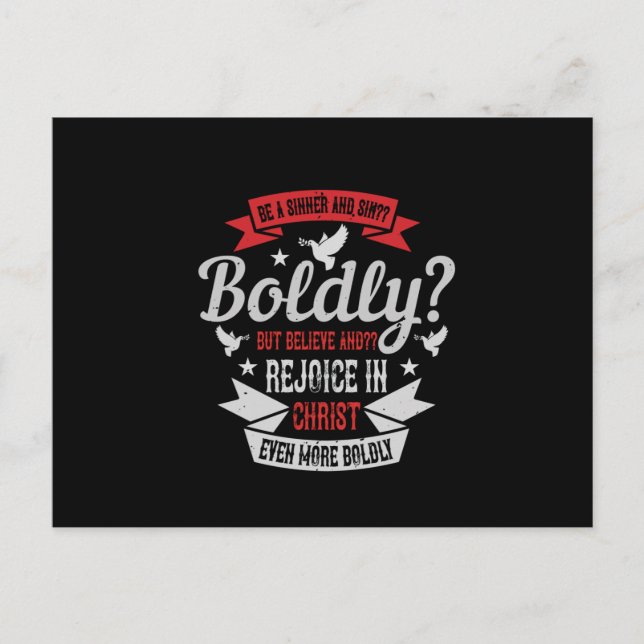 Religion - Be A Sinner And Sin. Boldly? Postcard (Front)