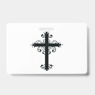Religion Cross with an ornament Badge