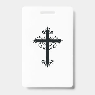 Religion Cross with an ornament Badge