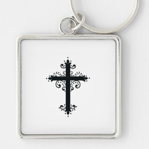 Religion Cross with an ornament Keychain