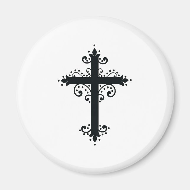 Religion Cross with an ornament Magnet (Front)
