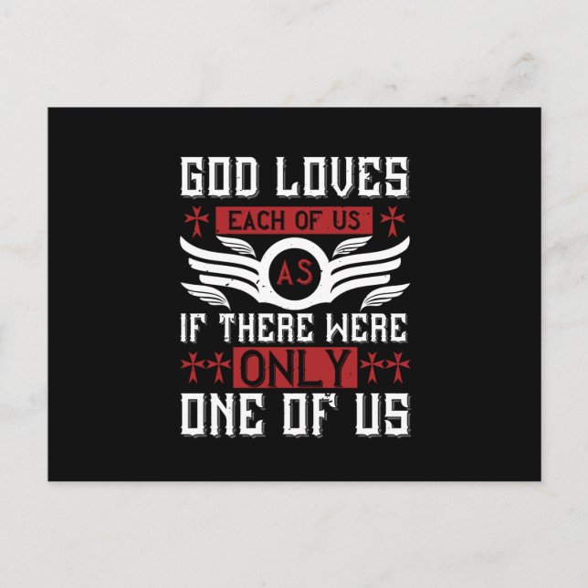 Religion - God Loves Each Of Us Postcard (Front)