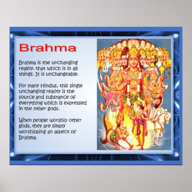Religion, Hinduism, gods, Brahma Poster (Front)