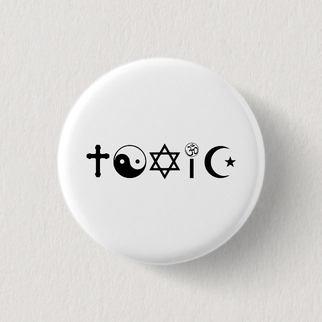 Religion Is Toxic Freethinker 1 Inch Round Button (Front)