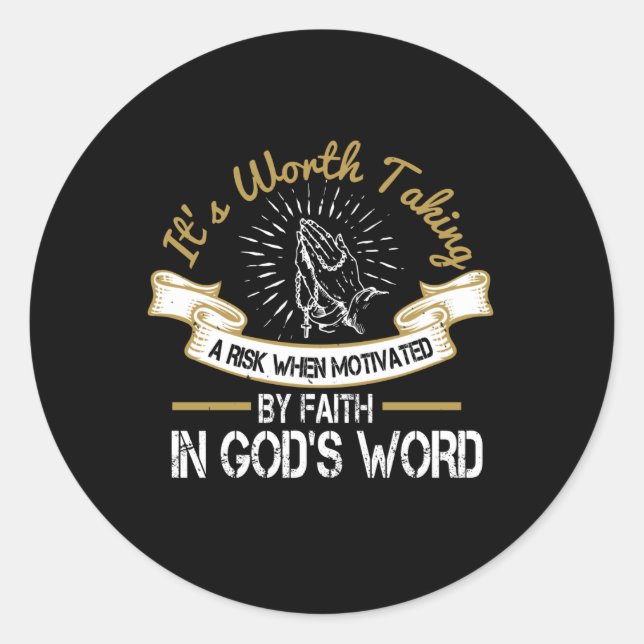 Religion - It's Worth Taking A Risk Classic Round Sticker (Front)
