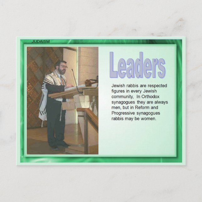 Religion,  Judaism, Leaders Postcard (Front)