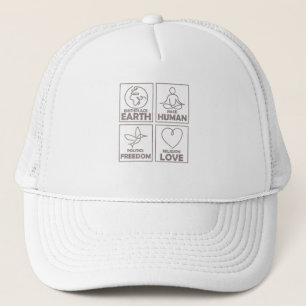 Religion Love Freedom Life Human Being Trucker Hat