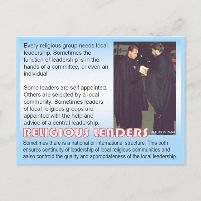 Religion, Religious leaders Postcard (Front)