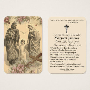 Religion Sainte Famille Jésus Marie Prière funérai