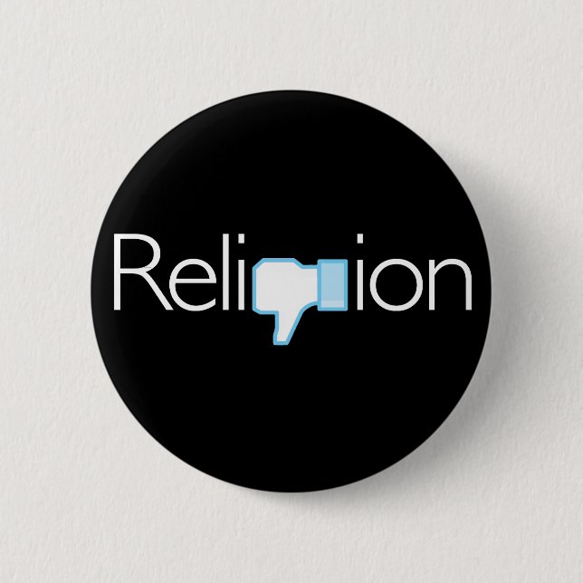 Religion? Thumbs Down! 2 Inch Round Button (Front)