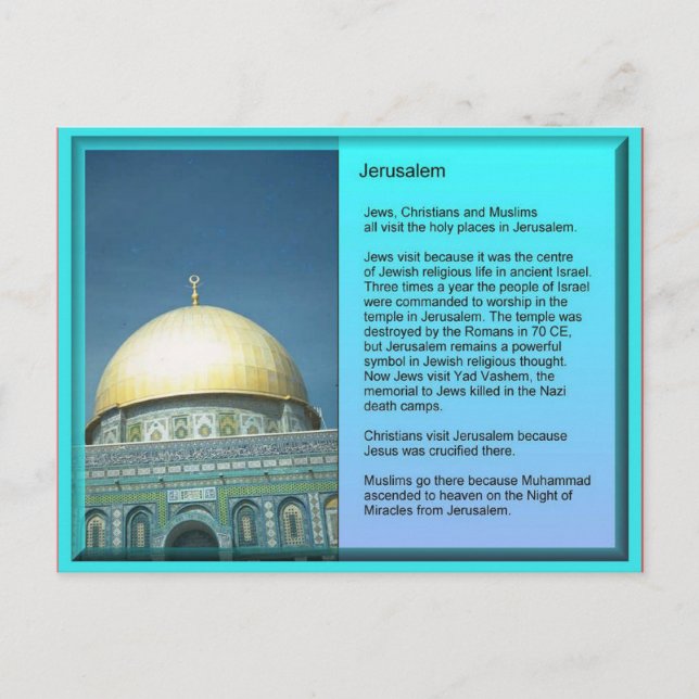 Religion, Visitors to Jerusalem Postcard (Front)