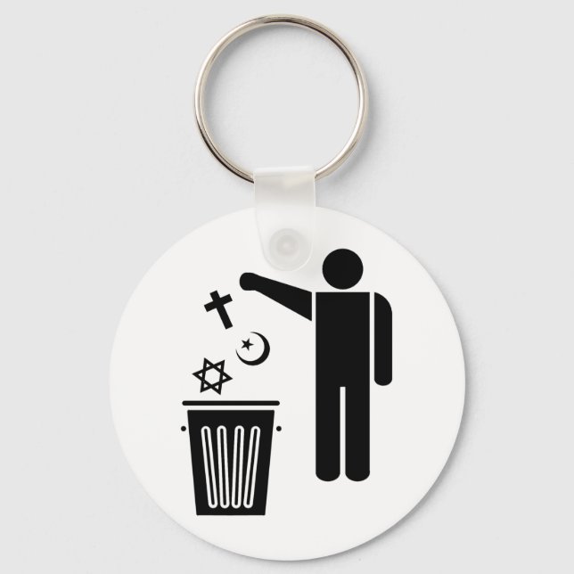 Religion Wastebin Keychain (Front)