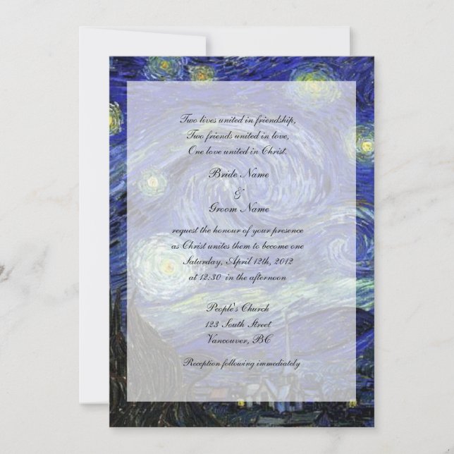 Religions, Christ wedding invitation, Starry Night Invitation (Front)