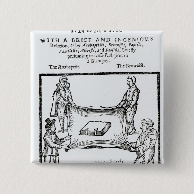 Religions Enemies, 1641 2 Inch Square Button (Front)