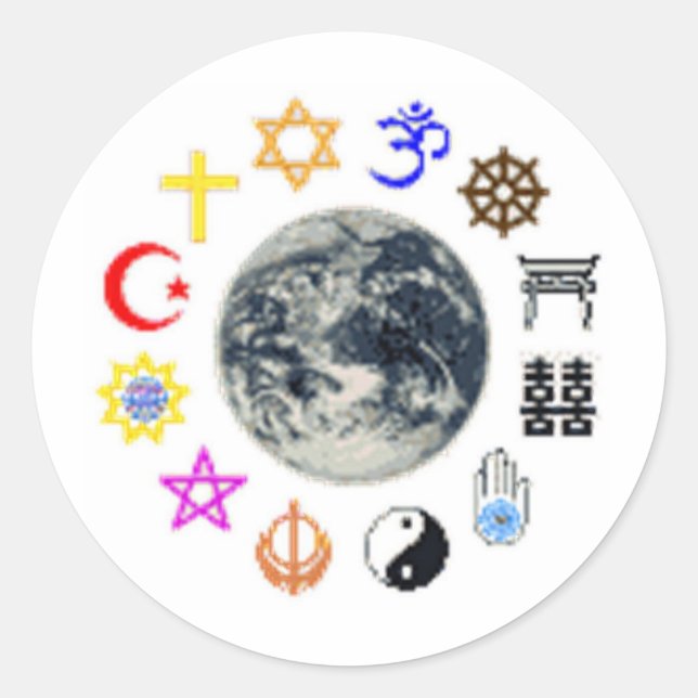 RELIGIONS of the WORLD Classic Round Sticker (Front)