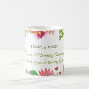 Religious 15th Wedding Anniversary Flowers Coffee Mug