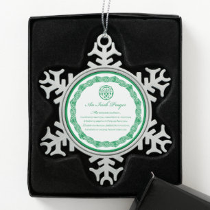 Religious 1st Wedding Anniversary Flowers Snowflake Pewter Christmas Ornament