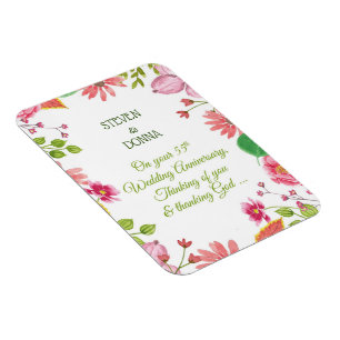 Religious 55th Wedding Anniversary Flowers Magnet