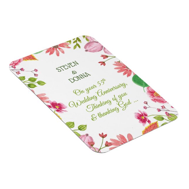 Religious 55th Wedding Anniversary Flowers Magnet (Right Side)
