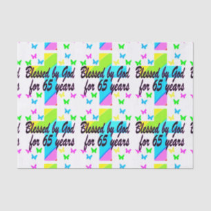 RELIGIOUS 65TH BLESSED BY GOD DESIGN TISSUE PAPER