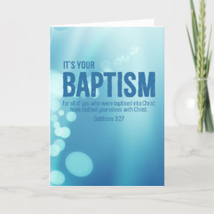 Religious Adult Baptism Card With Bible Verse