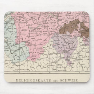 Religious and Linguistic Map of Switzerland Mouse Pad