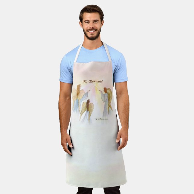 Religious Angels Personalized Apron (Worn)