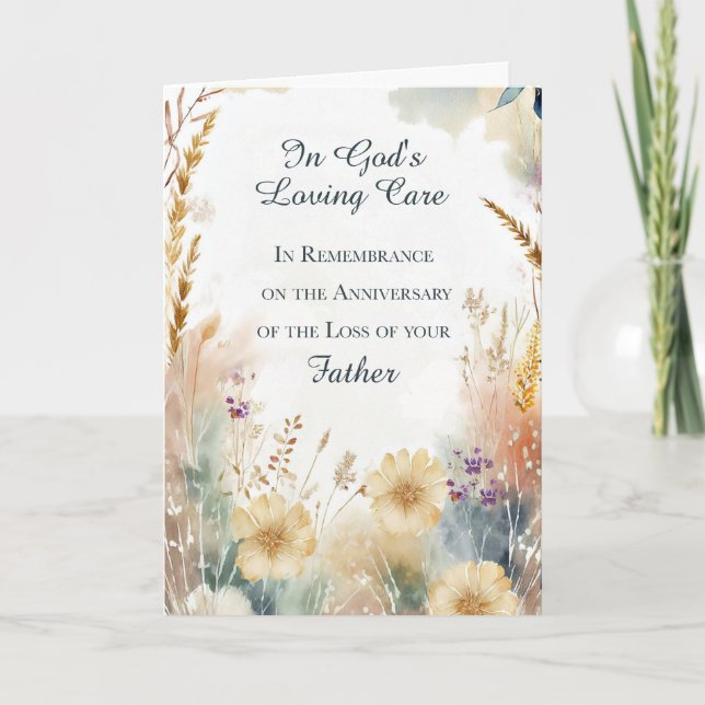 Religious Anniversary of the Loss of Father Card (Front)