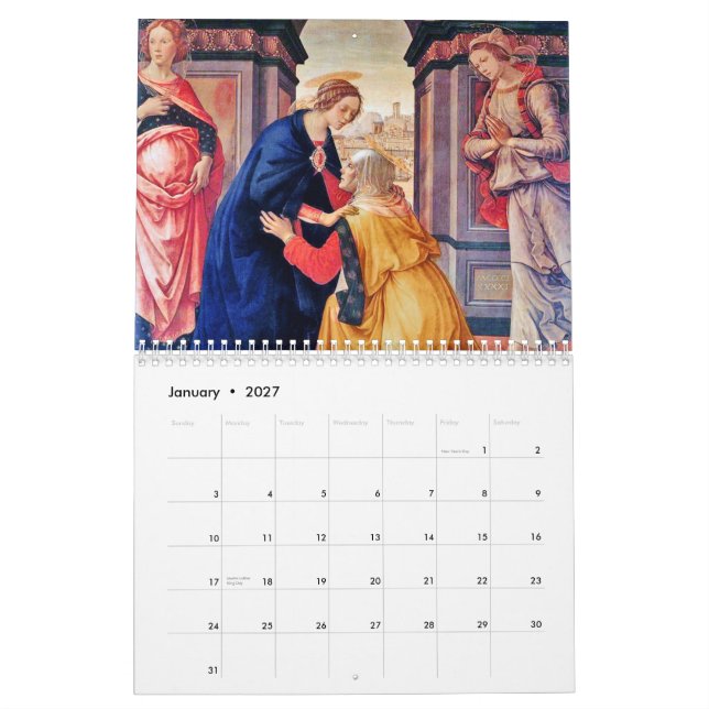 Religious Art Calendar (Jan 2027)