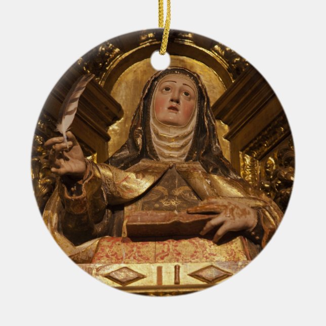 Religious art representing Santa Teresa Ceramic Ornament (Front)