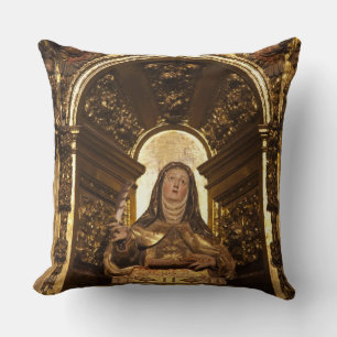 Religious art representing Santa Teresa Throw Pillow