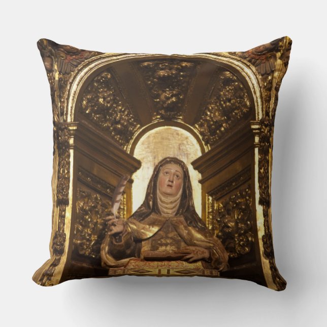 Religious art representing Santa Teresa Throw Pillow (Front)