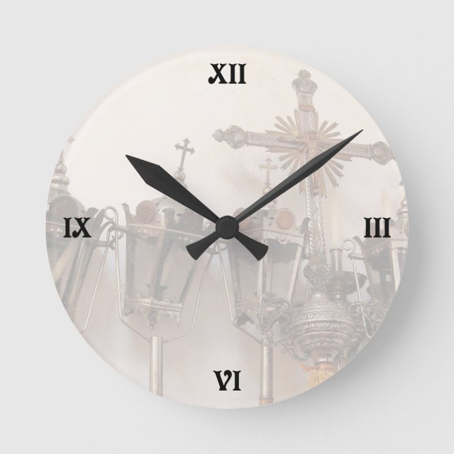 Religious artifacts round clock (Front)