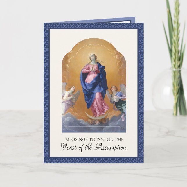 Religious Assumption Virgin Mary Prayer Rosary Card (Front)