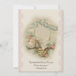 Religious Baby Shower Thank You Vintage Card