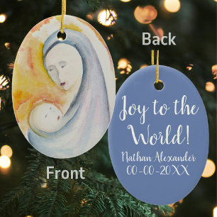 Religious Baby's First Christmas Personalized Ceramic Ornament