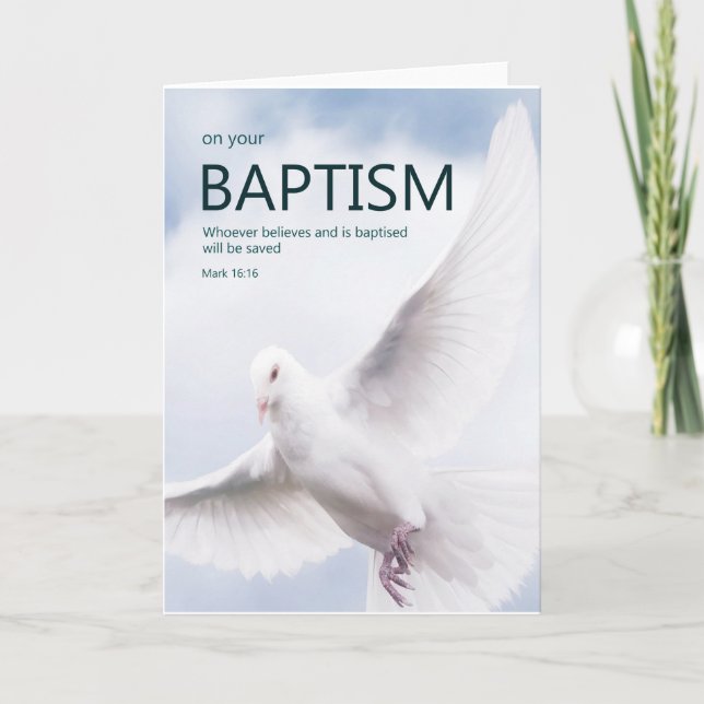 Religious Baptism Card For Adults Bible Verse (Front)