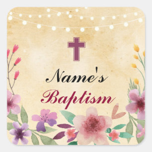 Religious Baptism Name Stickers Holy Cross Labels