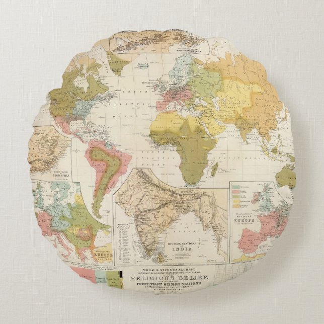 Religious belief round pillow (Front)