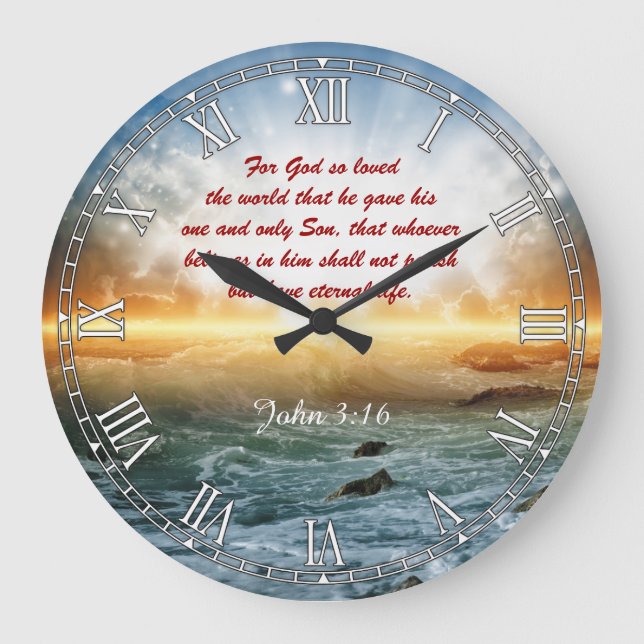 Religious Bible Quote Verse Personalizable Clock (Front)
