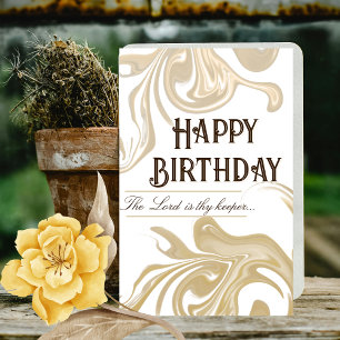 Religious Bible Verse Vintage Gold Birthday Card 