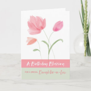 Religious Birthday Daughter-in-Law Blessing Pink Card