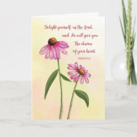 Religious Birthday Pink Echinacea Watercolor